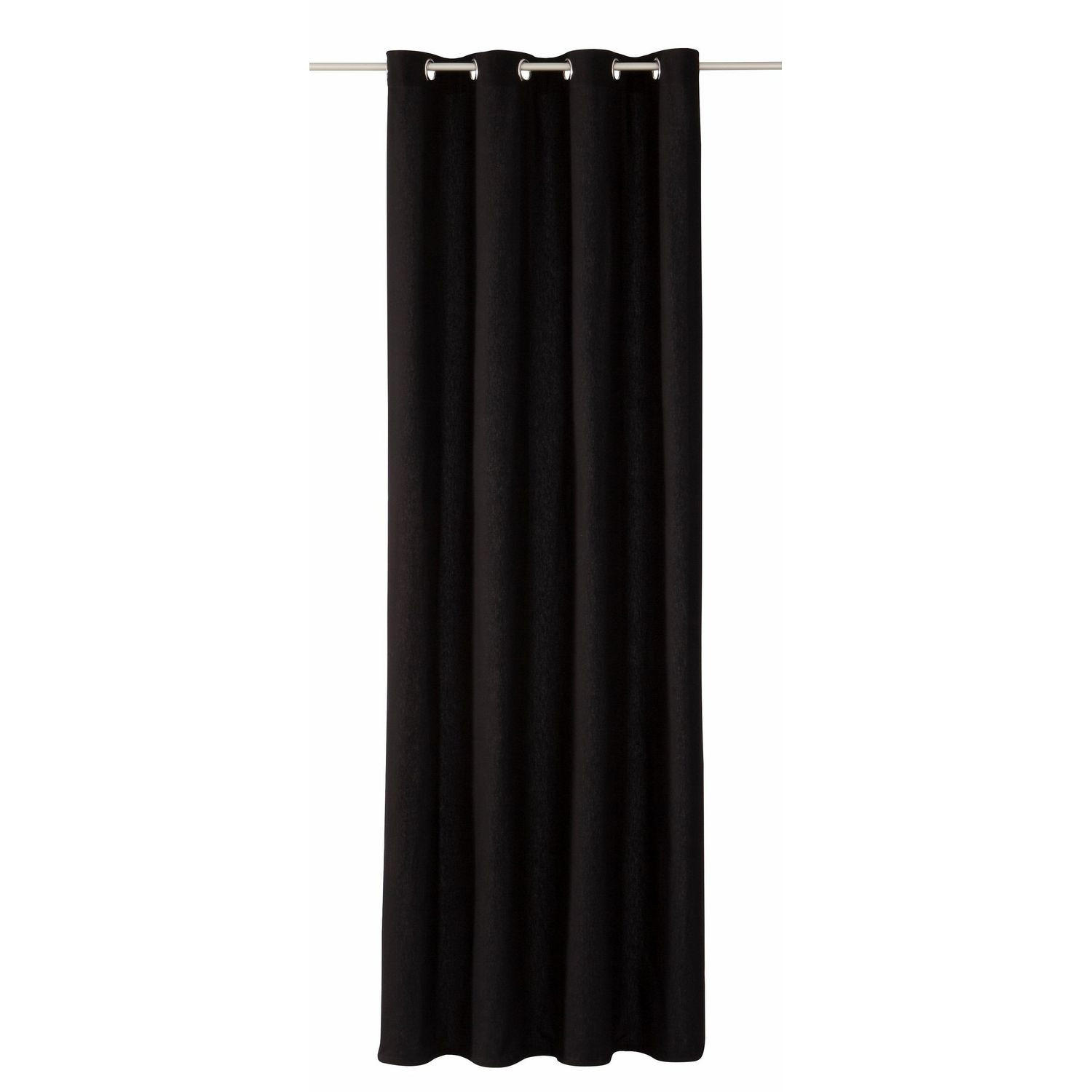 ÖSENVORHANG DOVE Blickdicht - Schwarz, Textil (140/0.5/245cm) - Tom Tailor