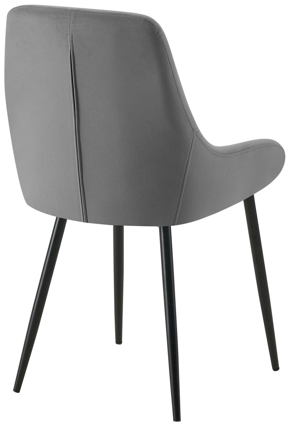 STUHL Samt Dunkelgrau - Dunkelgrau/Schwarz, Textil (50/86/53cm) - CLP