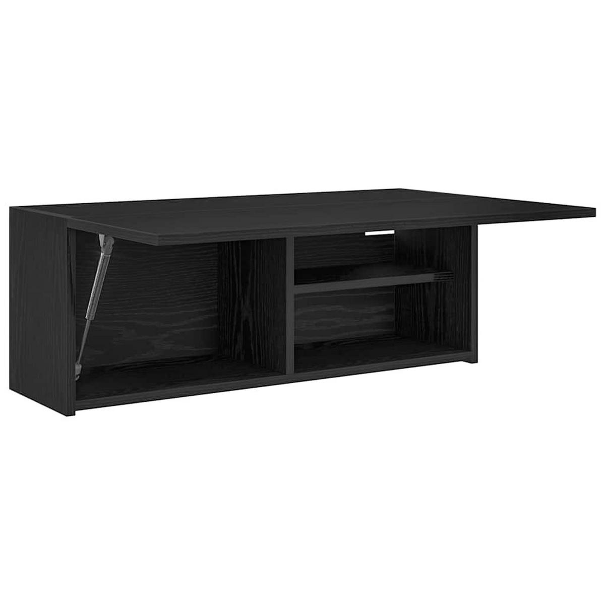 BAD-WANDSCHRANK Schwarz 80/25/30 Cm Holzwerkstoff - Schwarz, Holzwerkstoff (25/30/80cm) - vidaXL