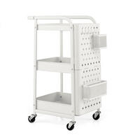 KUCHENWAGEN Rollwagen 4 Etagen Weiß - Weiß, Metall (33/75/52cm) - COSTWAY