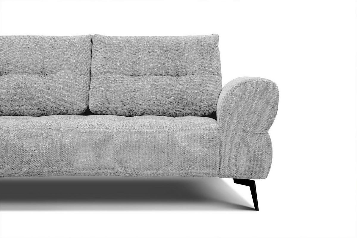 ECKSOFA SALVINI 5-Sitzer, hellgrau - Hellgrau/Schwarz, Holzwerkstoff/Textil (158/292cm) - Courtois Laville