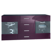 SIDEBOARD Carlos Brombeer Hochglanz - Brombeere, Holzwerkstoff (139/72/35cm) - Vladon