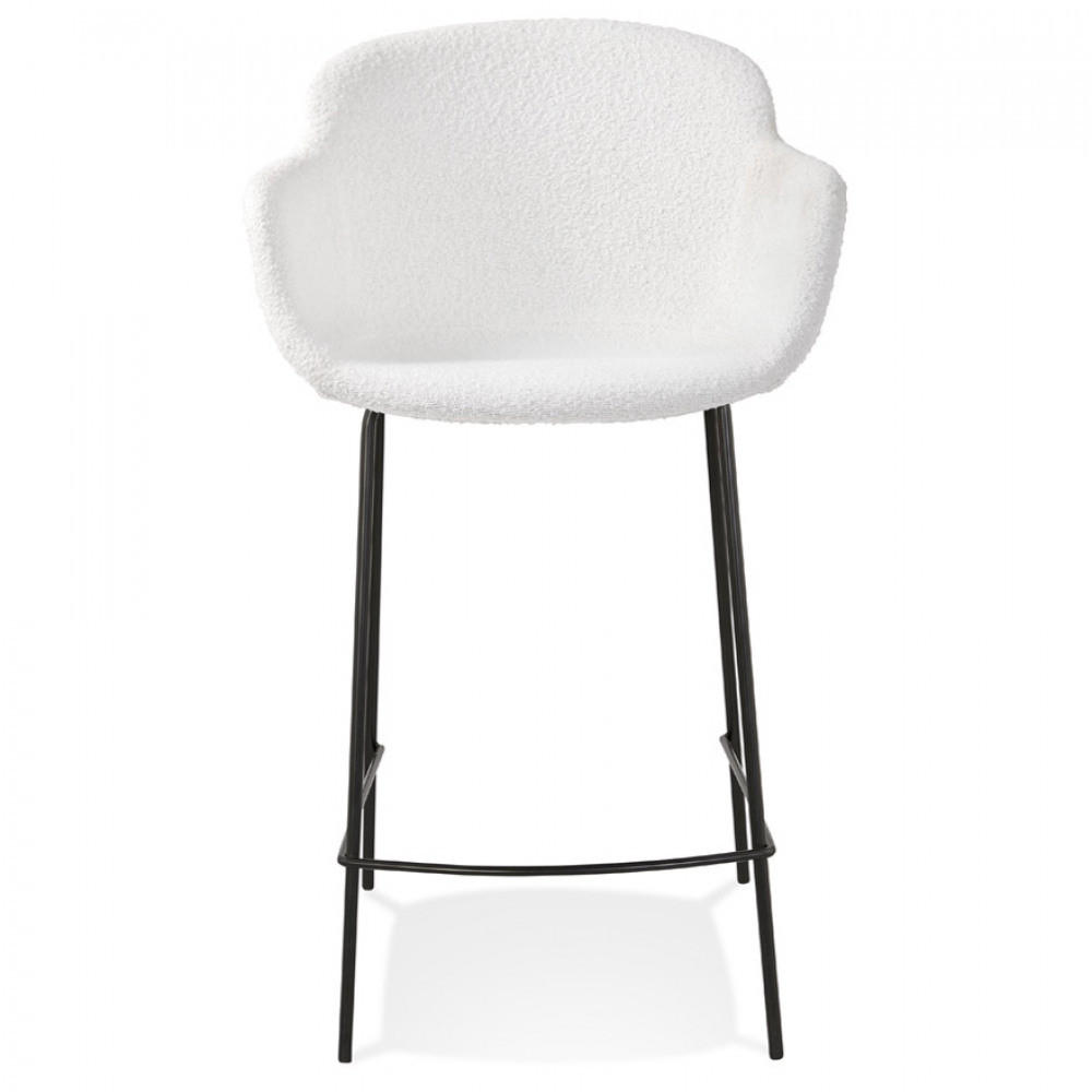 BARHOCKER Weiß 54x97.5x59cm - Weiß, Textil/Metall (54/97.5/59cm) - AlterEgo