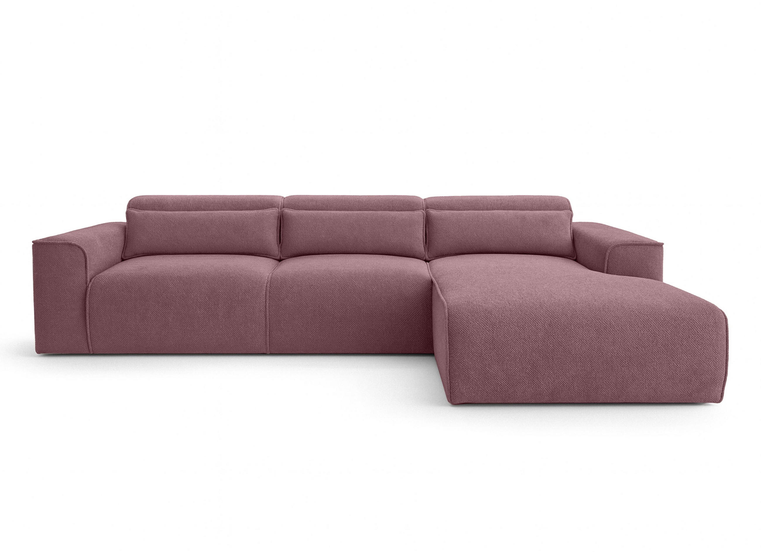 ECKSOFA L Form Ruyam Altrosa 310/165/78 cm – Schlaffunktion Rechts - Dunkelgrau/Schwarz, Kunststoff/Textil (310/170cm) - AX Living