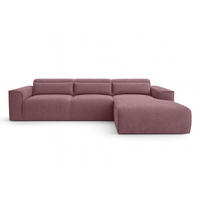 ECKSOFA L Form Ruyam Altrosa 310/165/78 cm – Schlaffunktion Rechts - Dunkelgrau/Schwarz, Kunststoff/Textil (310/170cm) - AX Living