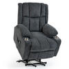 ELEKTRISCHER Relaxsessel Samt mit Aufstehhilfe, Massage, Wärme 91/84/106 cm Dunkelgrau - Dunkelgrau, Textil (84/106/91cm) - Redom