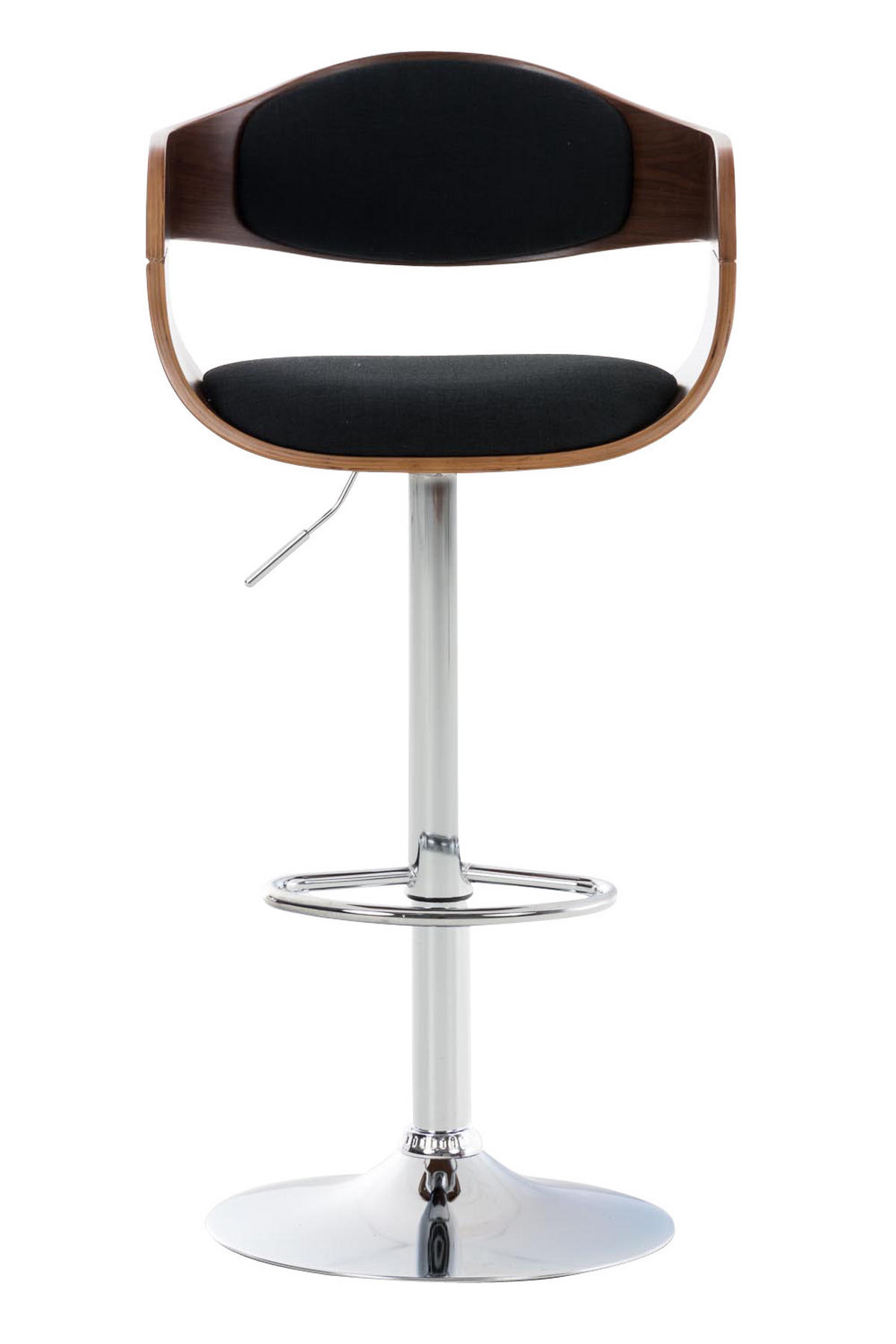 BARHOCKER Stoff walnuss/schwarz - Walnussfarben/Schwarz, Textil/Metall (50/88/48cm) - CLP