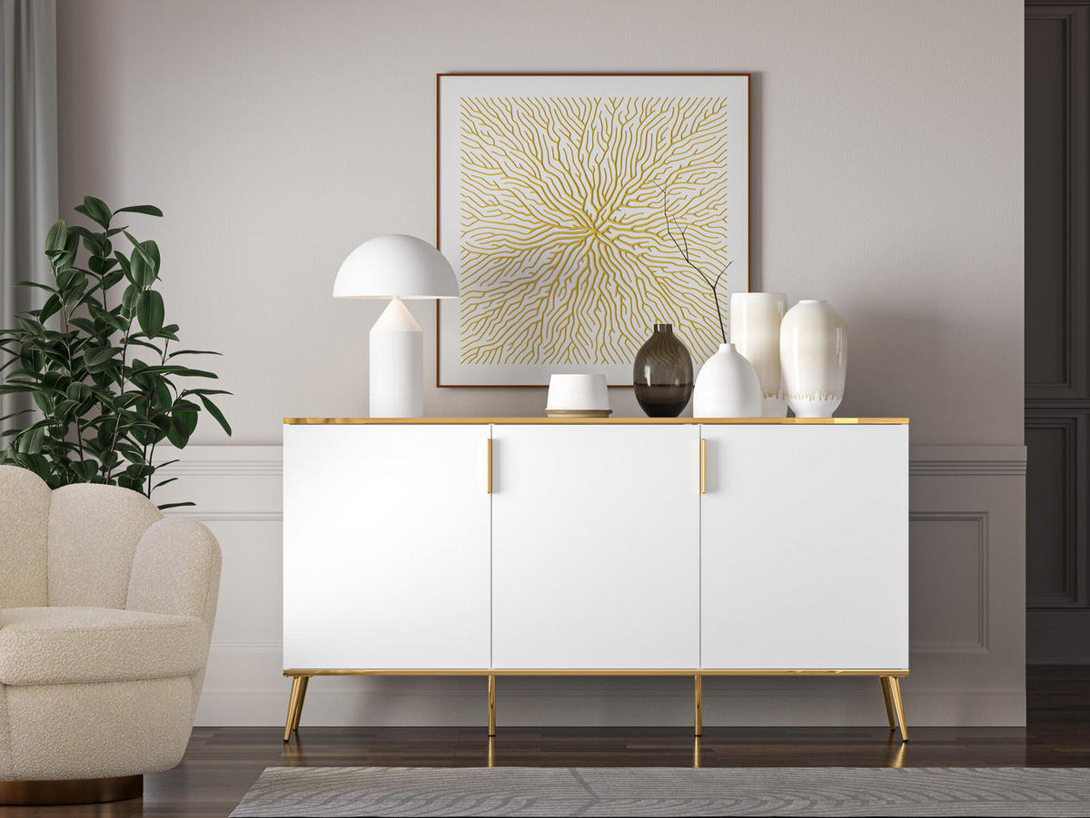 SIDEBOARD VITERBO Weiß 170x40x88 cm - Weiß, Holzwerkstoff (170/88/40cm) - FURNLUX