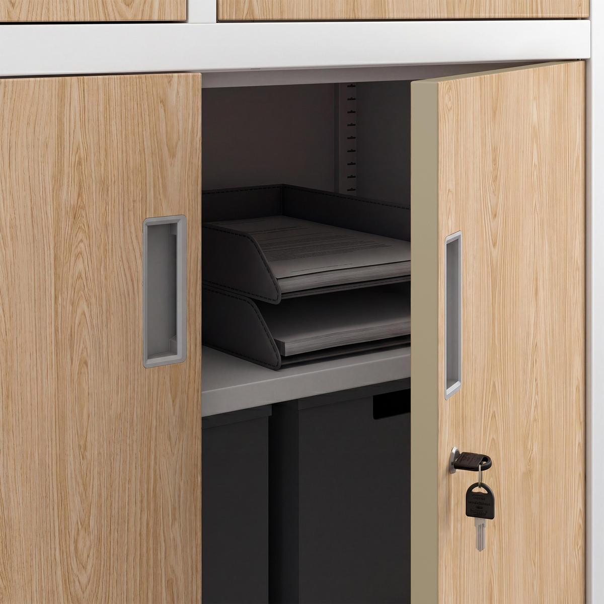AKTENSCHRANK FILIP II 185x90x40 cm - Weiß/Sonoma Eiche, Metall (90/185/40cm) - Jan Nowak