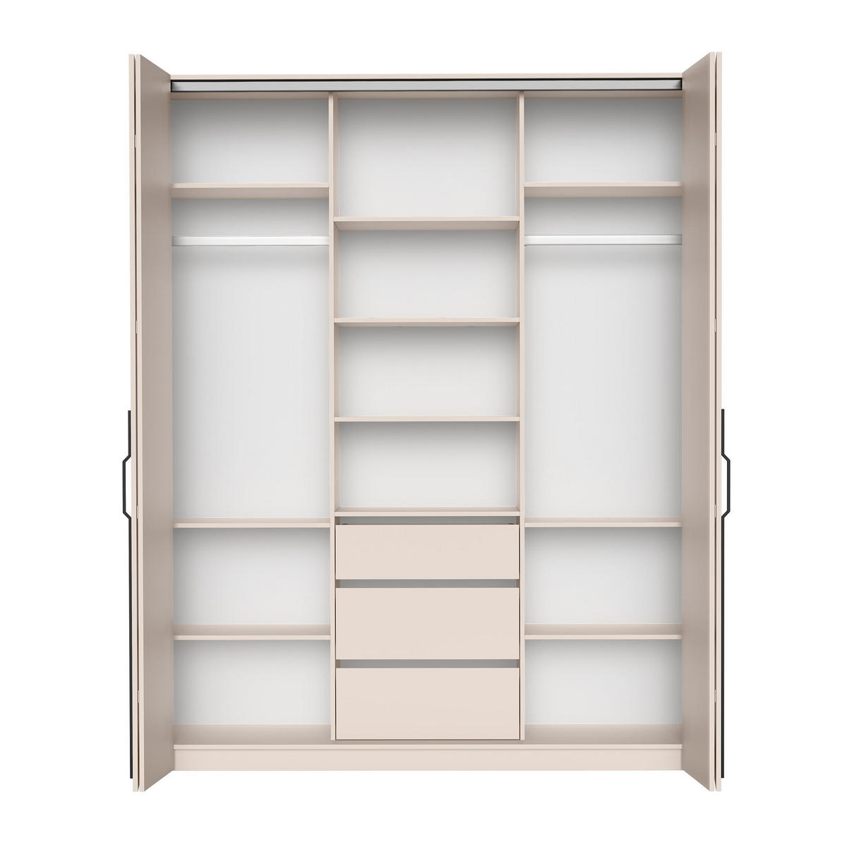 FALTTÜRENSCHRANK Omodeo 200 cm breit in Kaschmir – mit WingLine-Falttüren - Beige, Holzwerkstoff (200/240/58cm) - AX Living