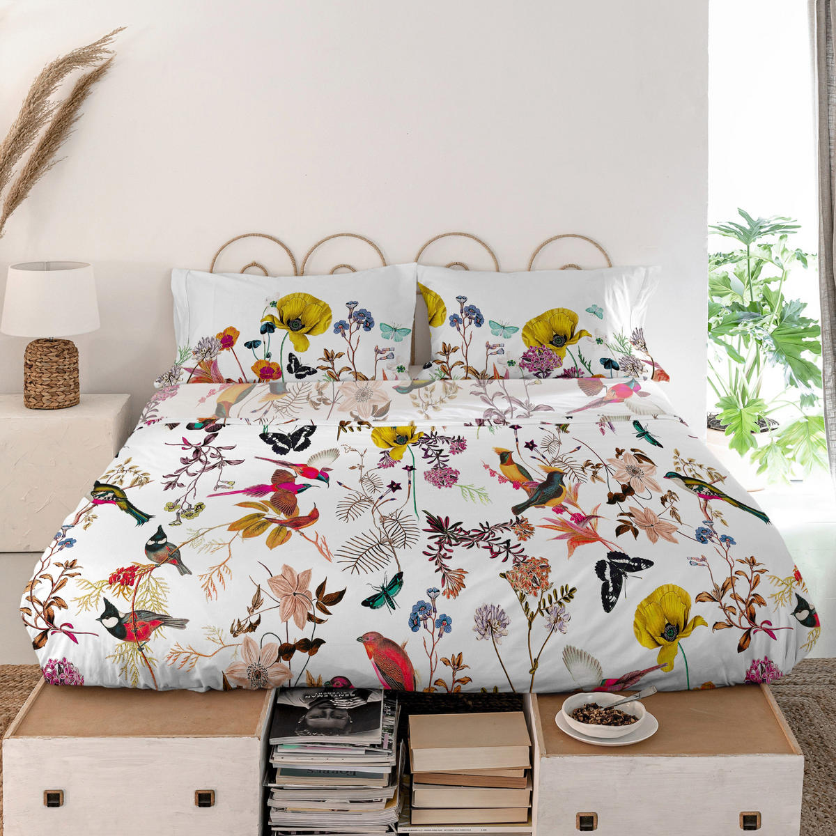 OBERBETTLAKEN birds of paradise 160x270 cm mehrfarbig - Multicolor, Textil (160/270cm) - Happy Friday