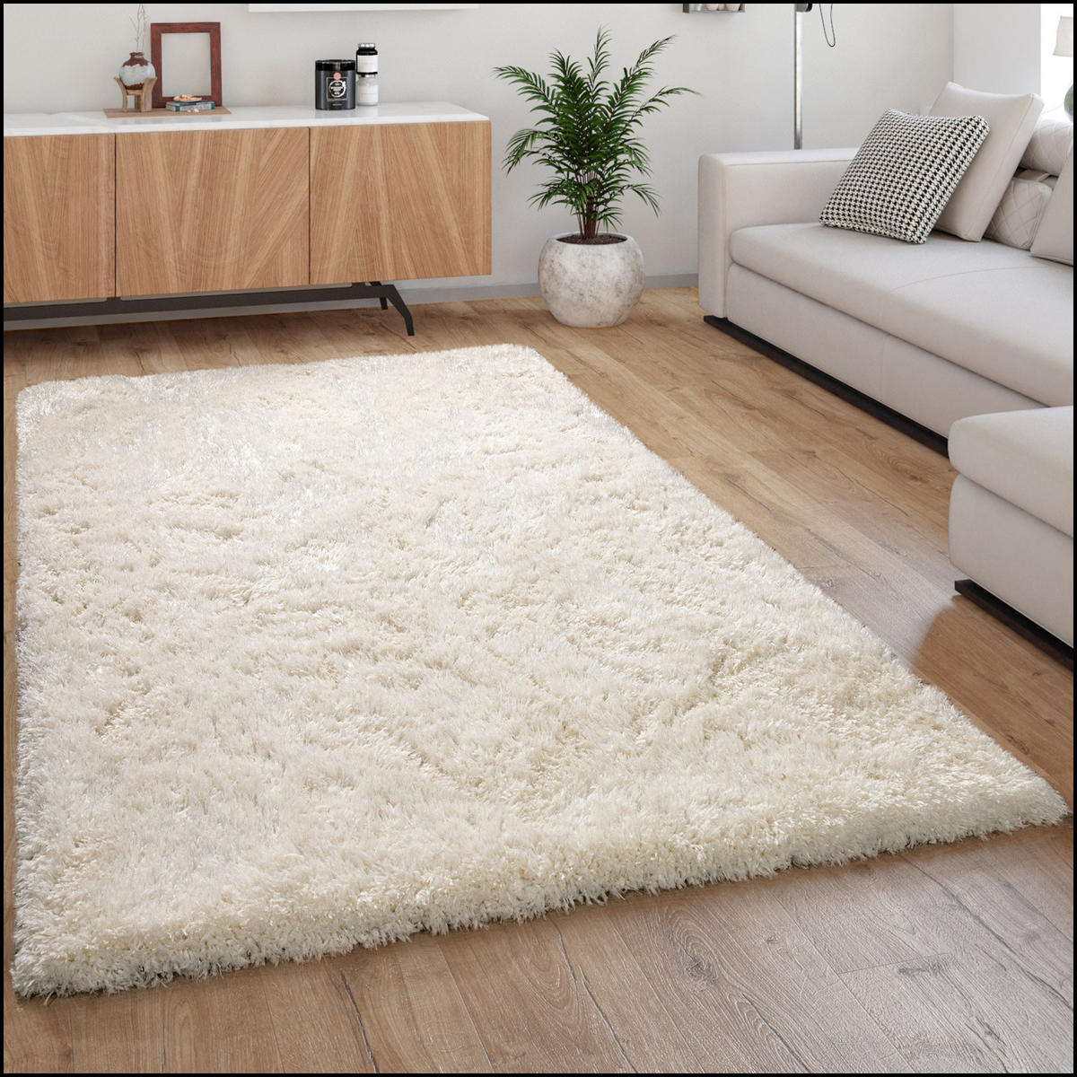 HOCHFLORTEPPICH 120/160 cm Milano 861 - Weiß, Textil (120/160cm) - Paco Home