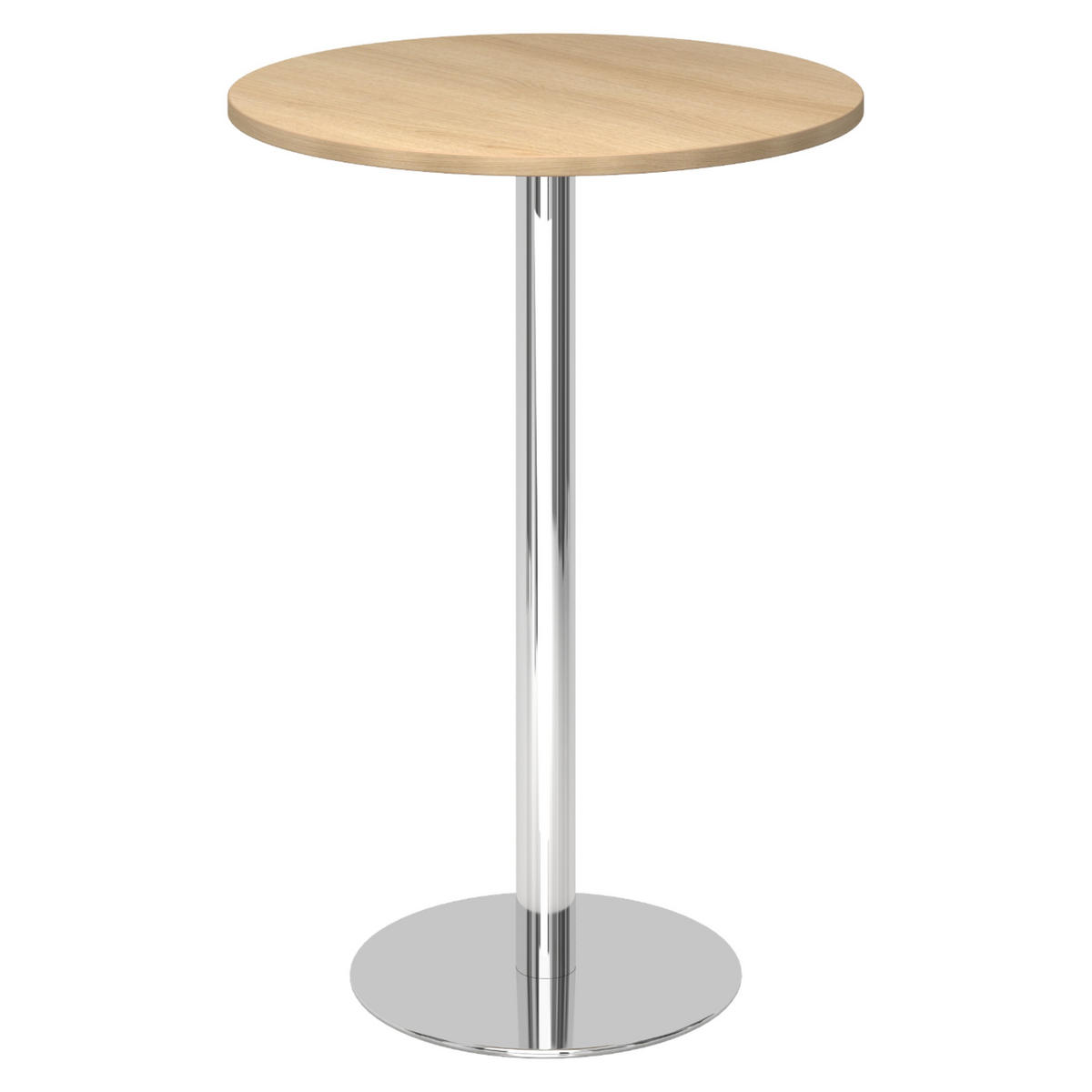 STEHTISCH rund STH 80/80/111,6 cm in Eichefarben/Chrom - Chromfarben/Eichefarben, Holzwerkstoff (80/80/111.6cm) - bümö
