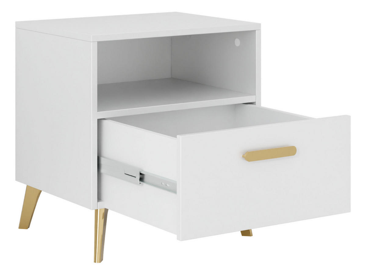 NACHTTISCH Picru 1SZ - Kaschmir/Goldfarben, Holzwerkstoff/Kunststoff (40/47/38cm) - MIRJAN24