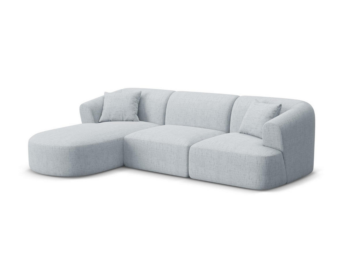 MODULARES-ECKSOFA links Campi aus strukturiertem Stoff hellgrau 4 Sitzplätze - Hellgrau, Textil (156/256cm) - Cosmopolitan Design
