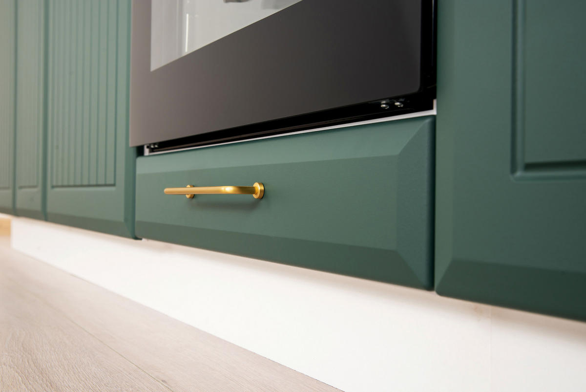 KÜCHENZEILE 240 cm - IRMA KS2-G240 - in Grün / Matt - Goldfarben/Grün, Holz/Holzwerkstoff (240/52.4/213.3cm) - Royal24_Markt