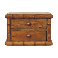 NACHTKASTEN mit Amber Oak Finish, 2 Schubladen - Beige, Holz (44/8.5/32cm) - Artisan Furniture