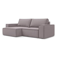 ECKSOFA mit Schlaffunktion Samt Stoff Violett - Lila/Flieder, Kunststoff/Textil (148/257cm) - Makamii