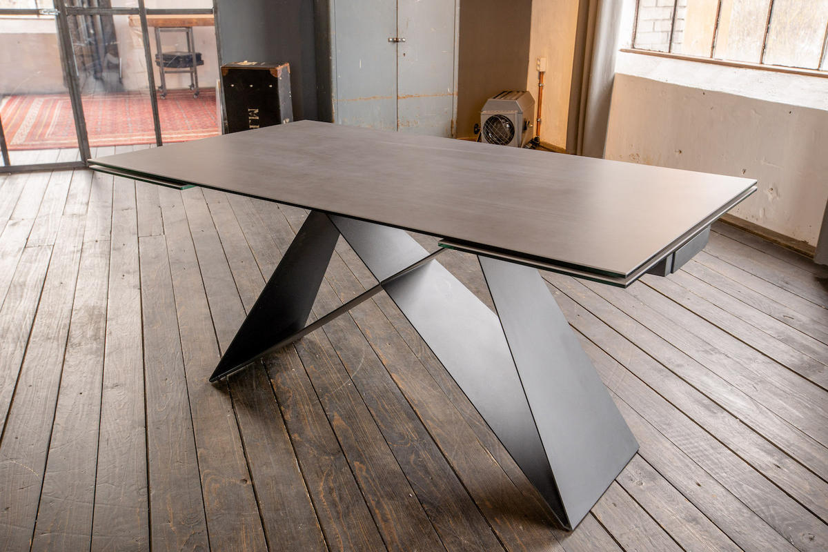 AUSZIEHTISCH BENNO Schwarz Glas - Schwarz, Glas (160/90/76cm) - KAWOLA