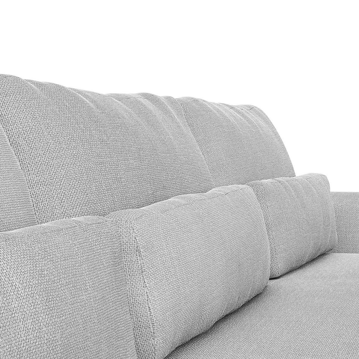 ECKSOFA mit XXL-Longchair - Hellgrau/Schwarz, Kunststoff/Textil (323/182cm) - home24