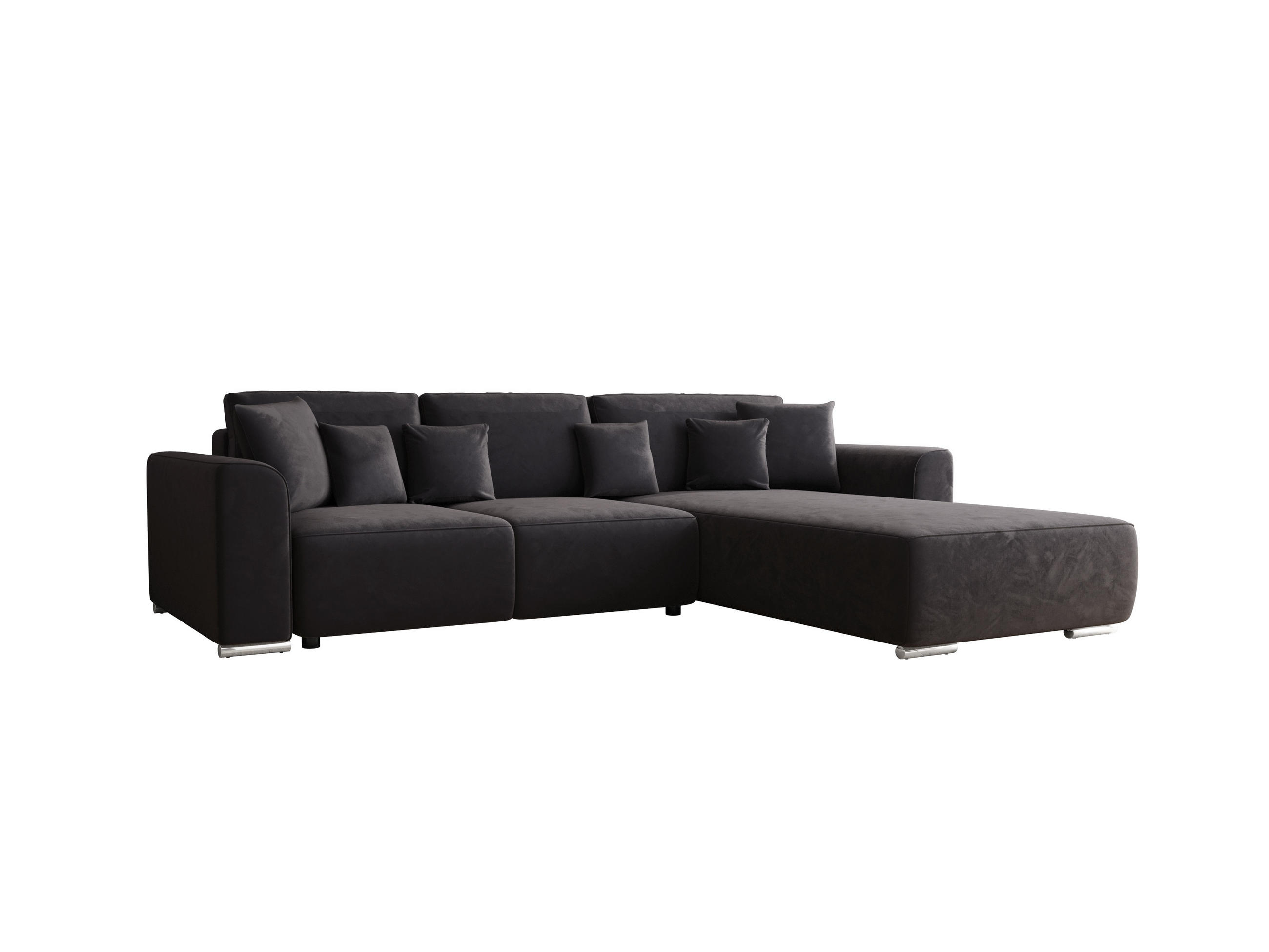 ECKSOFA GUSTO L Monolith 97 Rechts mit Schlaffunktion - Graphitfarben, Textil (279/193cm) - Bedante