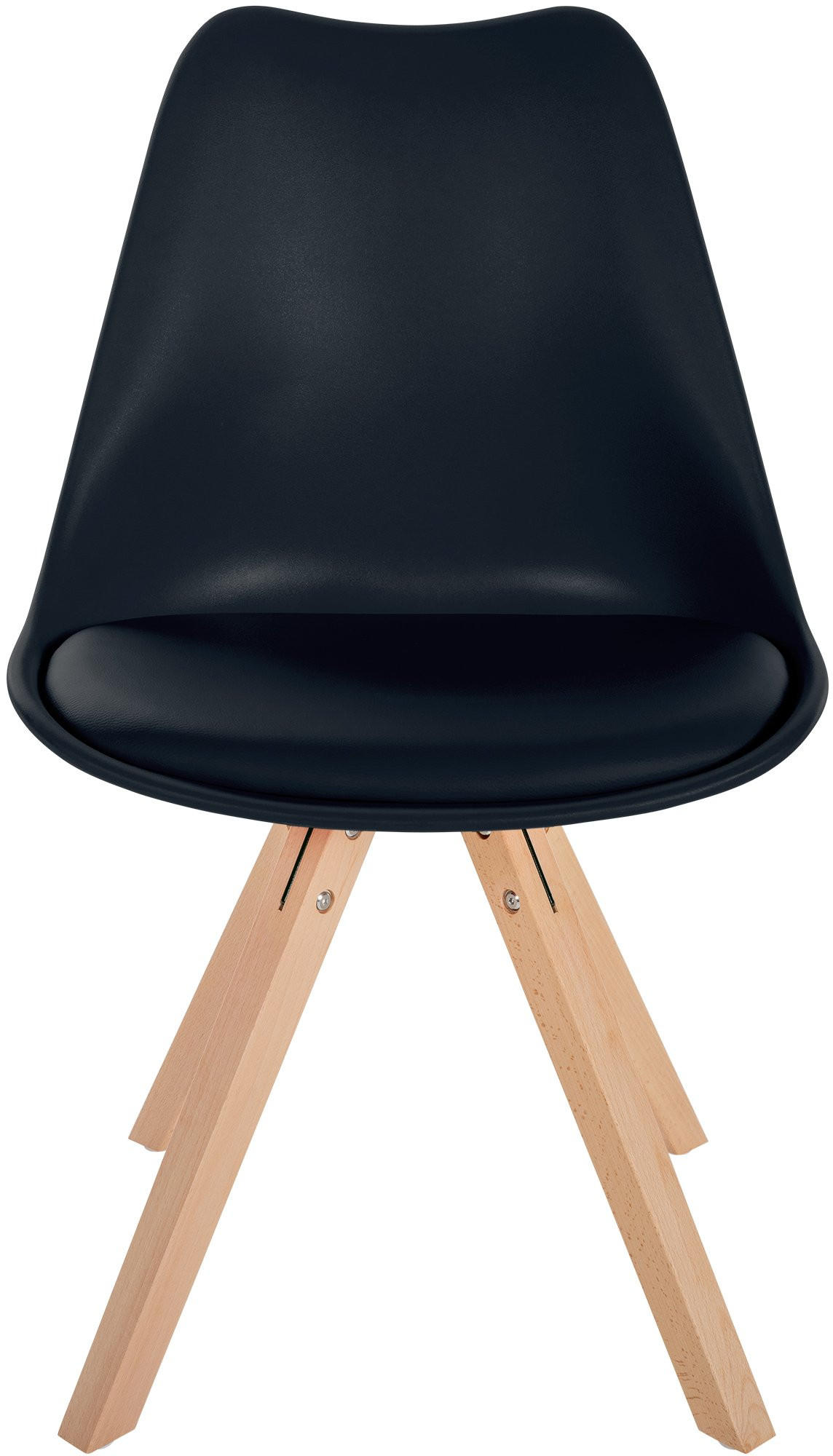 STUHL Kunststoff schwarz - Schwarz/Naturfarben, Holz/Kunststoff (48/81/54cm) - CLP