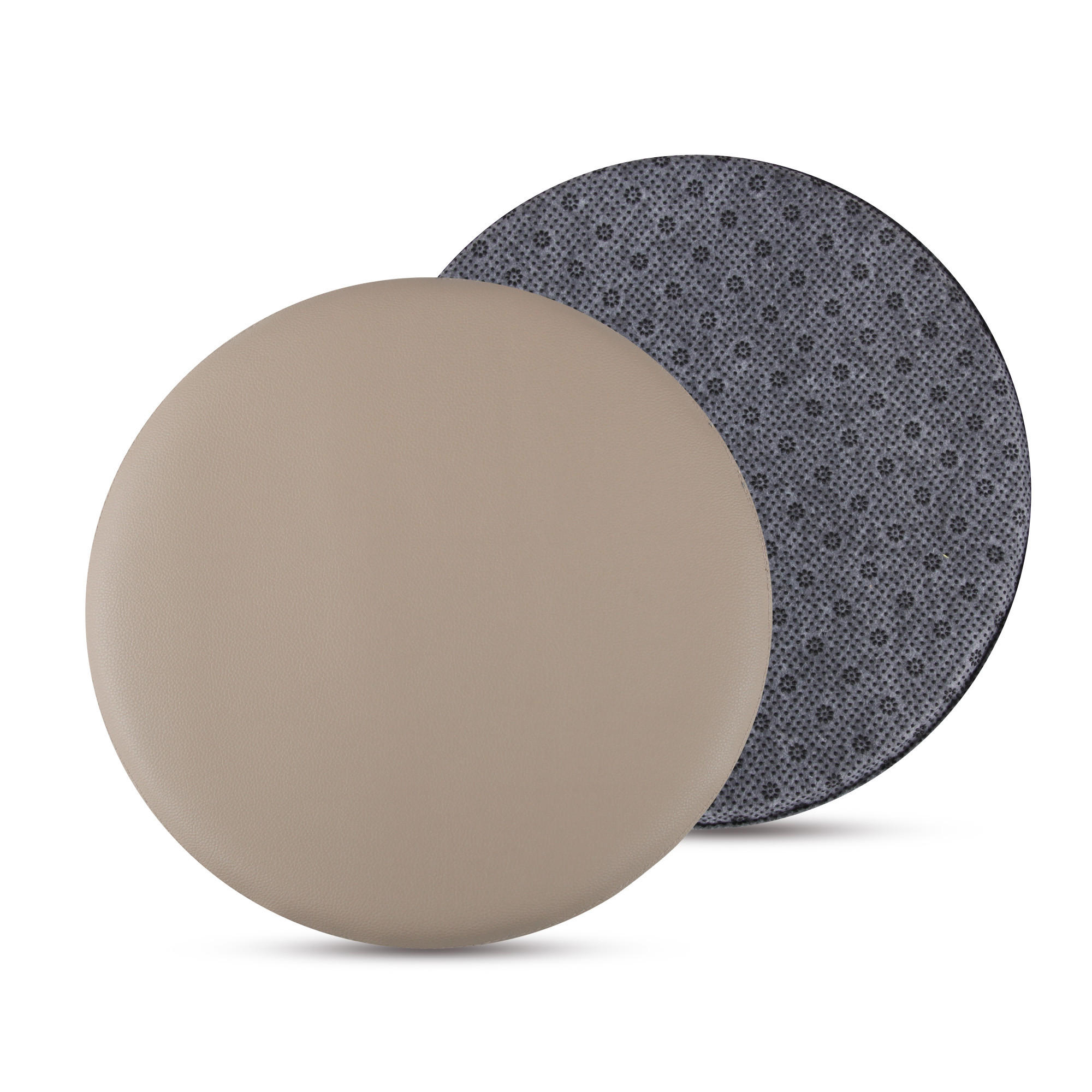 STUHLKISSEN 2er Pack ⌀ 38cm beige Lederimitat mit Antirutsch - Beige, Textil (38/38/1cm) - Bestlivings