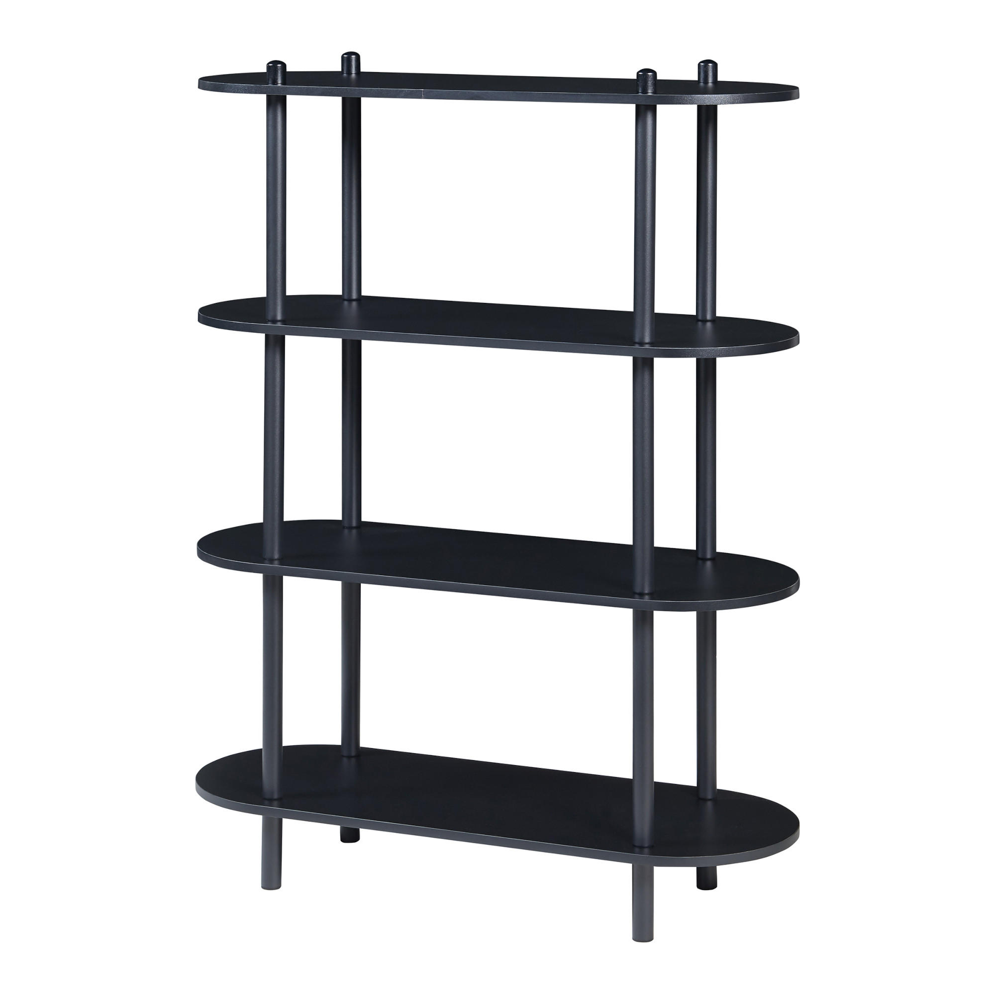 BÜCHERREGAL Øvre - Schwarz, Holzwerkstoff/Metall (80/108/30cm) - [en.casa]