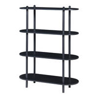 BÜCHERREGAL Øvre - Schwarz, Holzwerkstoff/Metall (80/108/30cm) - [en.casa]