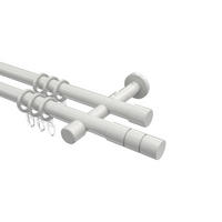 GARDINENSTANGEN-SET Prestige Elanto 320 cm (geteilt in 2 x 160 cm), 2-läufig, 20 mm Ø Weiß - Weiß, Metall (320cm) - INTERDECO