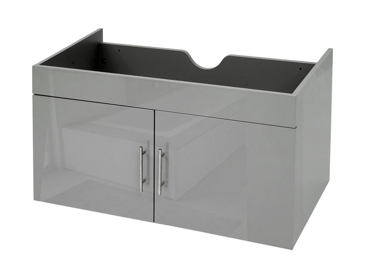 WASCHBECKENUNTERSCHRANK Grau - Grau, Holz (90/48/46cm) - MCW