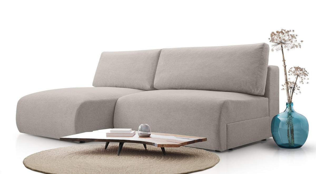 ECKSOFA mit Schlaffunktion Greste, Beige - Beige, Textil (150/223cm) - Meblito
