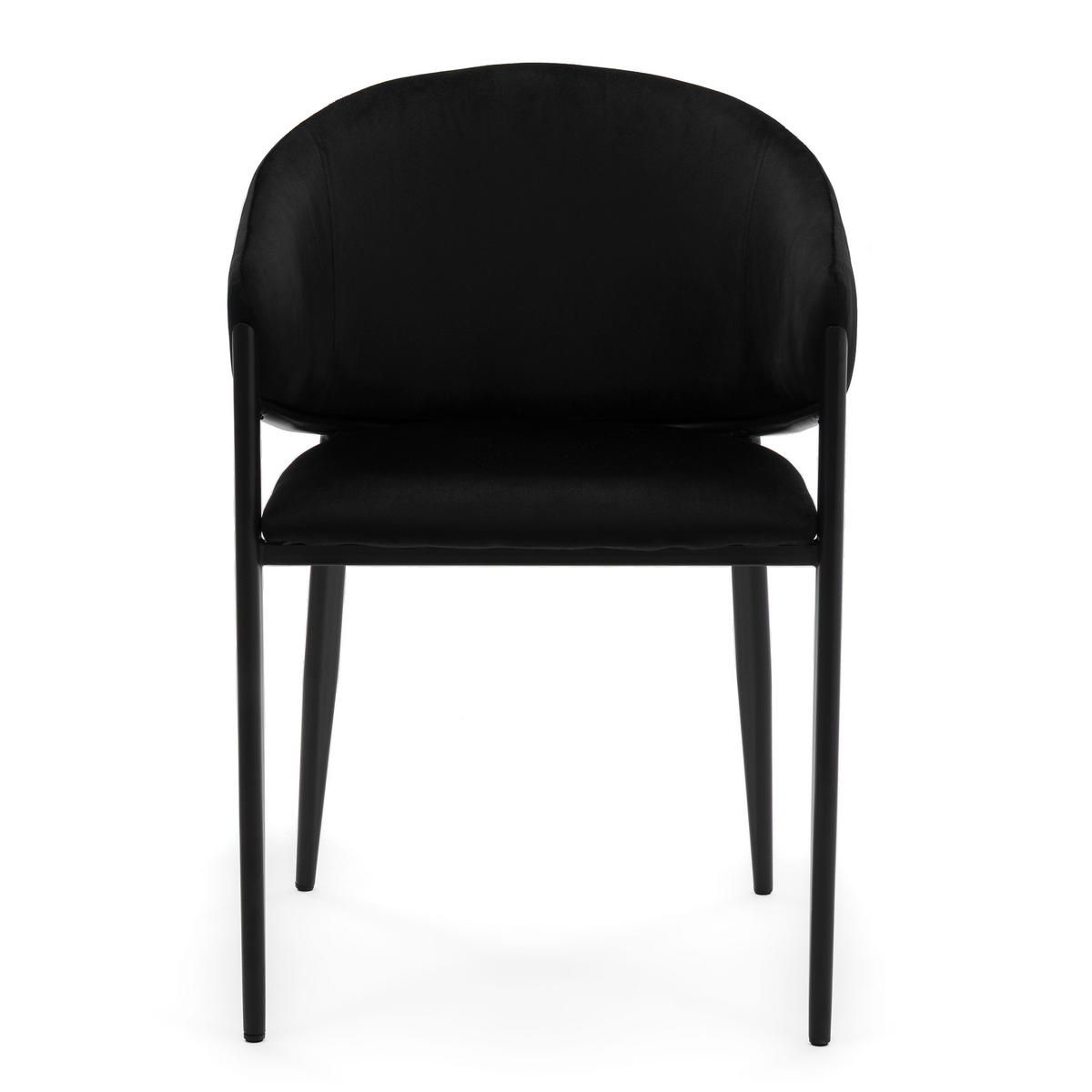 STUHL BUENO gespolsterter - schwarz - Glamour Velour Samt - Schwarz, Textil/Metall (57/81/59cm) - NEW HOME