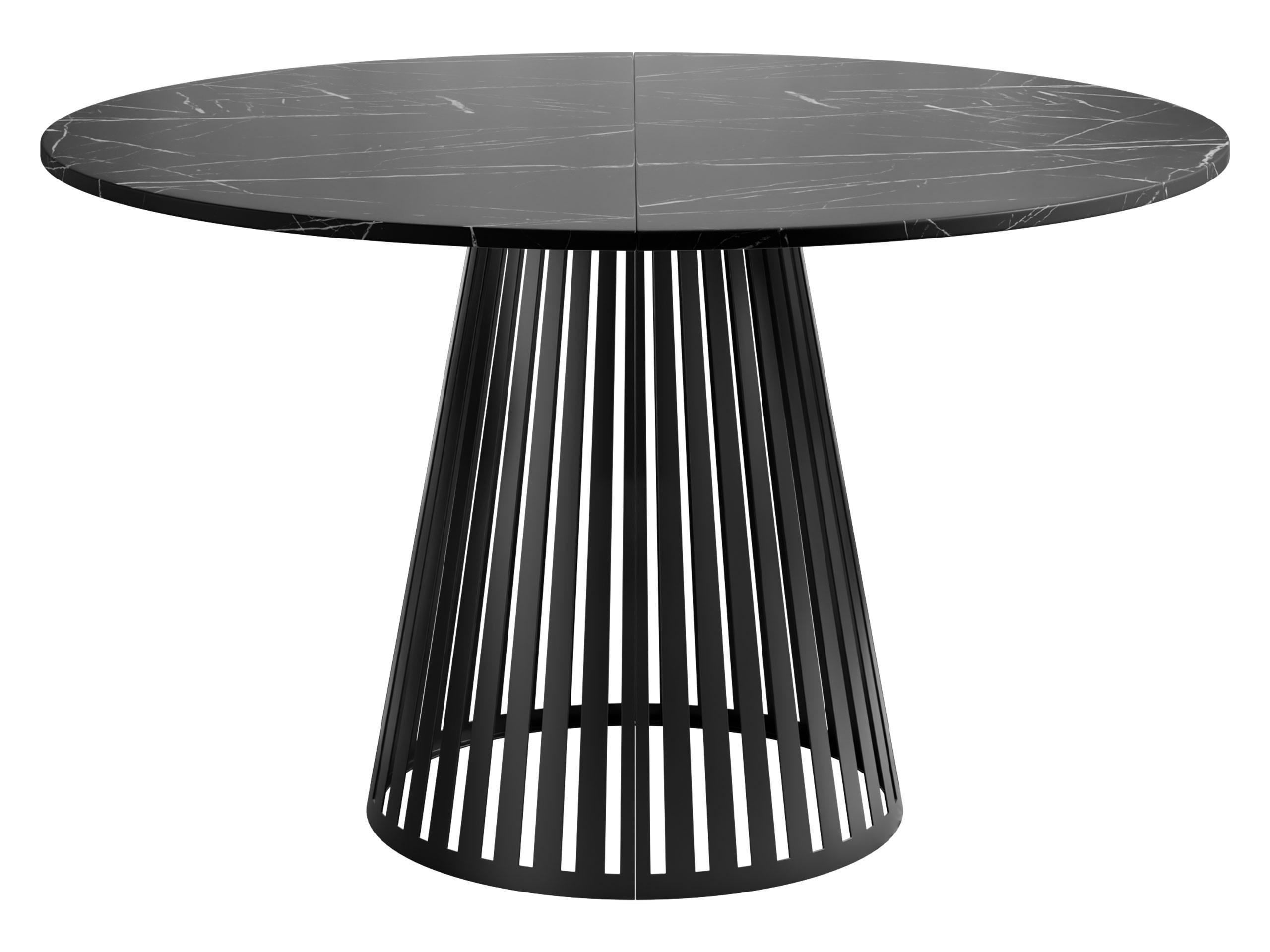 ESSTISCH ausziehbar Cone 120 - Schwarz, Holzwerkstoff/Metall (120/120/76cm) - MIRJAN24