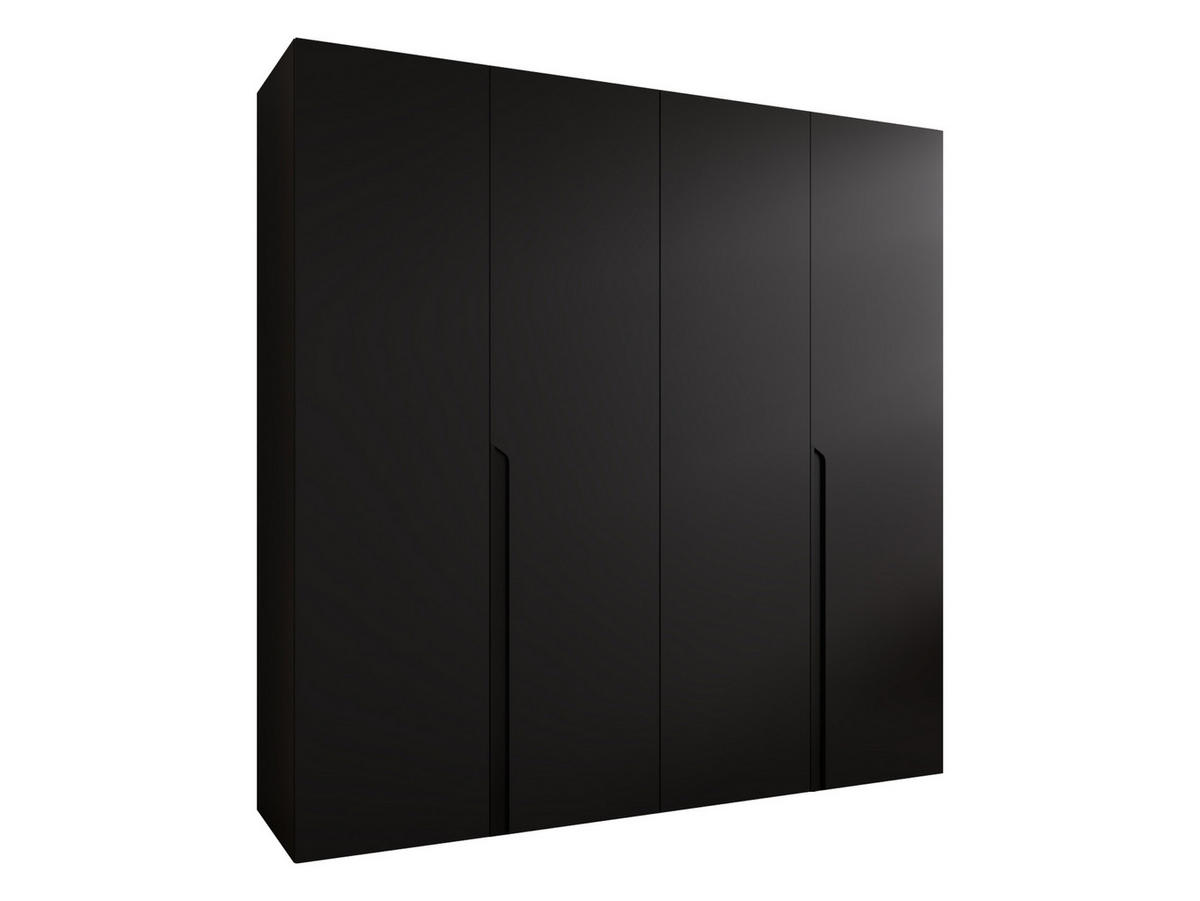 DREHTÜRENSCHRANK Mila I 200 - Schwarz, Holzwerkstoff/Kunststoff (200/202/52cm) - MIRJAN24