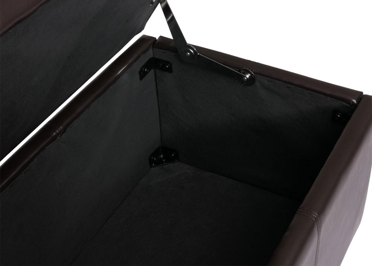 SITZBANK mit Aufbewahrung Lars XXL 45x180x45cm Weiß Leder + Kunstleder - Braun, Kunststoff (180/45/45cm) - BERLINLODGE