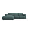 ECKSOFA links Molino aus strukturiertem Stoff meergrün 4 Sitzplätze - Smaragdgrün, Textil (170/250cm) - Micadoni