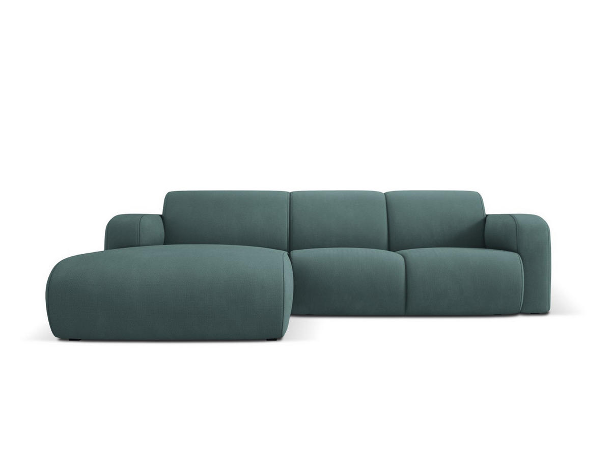 ECKSOFA links Molino aus strukturiertem Stoff meergrün 4 Sitzplätze - Smaragdgrün, Textil (170/250cm) - Micadoni