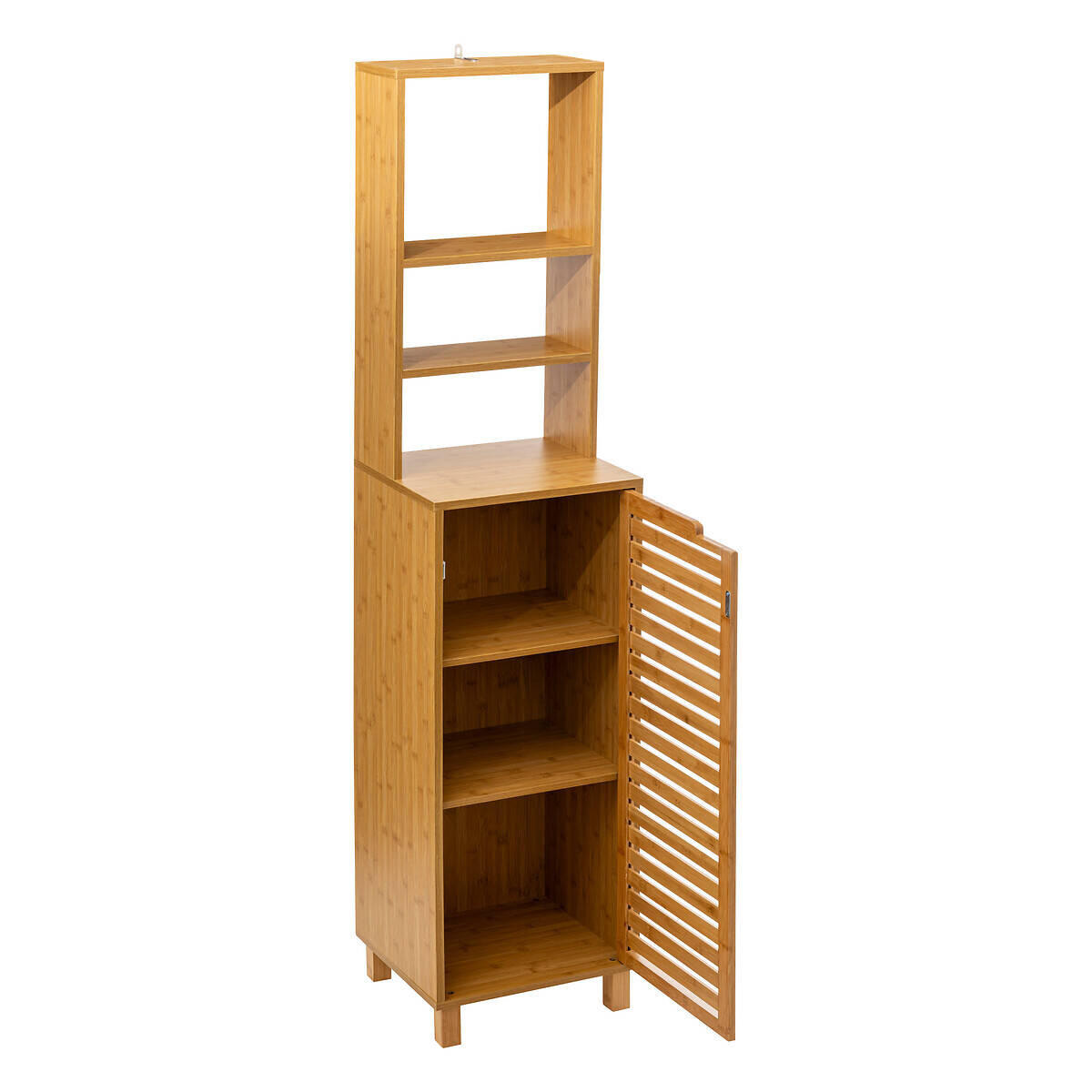 BADEZIMMERSCHRANK Sicela Bambus 38/33/168 cm - Braun, Naturmaterialien (33/168/38cm)