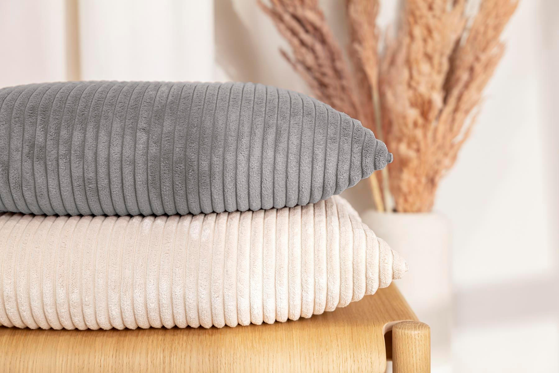 KISSENHÜLLE Shara Cord Look - Grau, Textil (60/60cm) - Magma Heimtexx