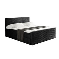 BOXBETT mit Matratze H4 und Lattenrost - VEXA-Z - 160x200 - Schwarz Casablanca - Schwarz, Holzwerkstoff (160/200cm) - ALTDECOR