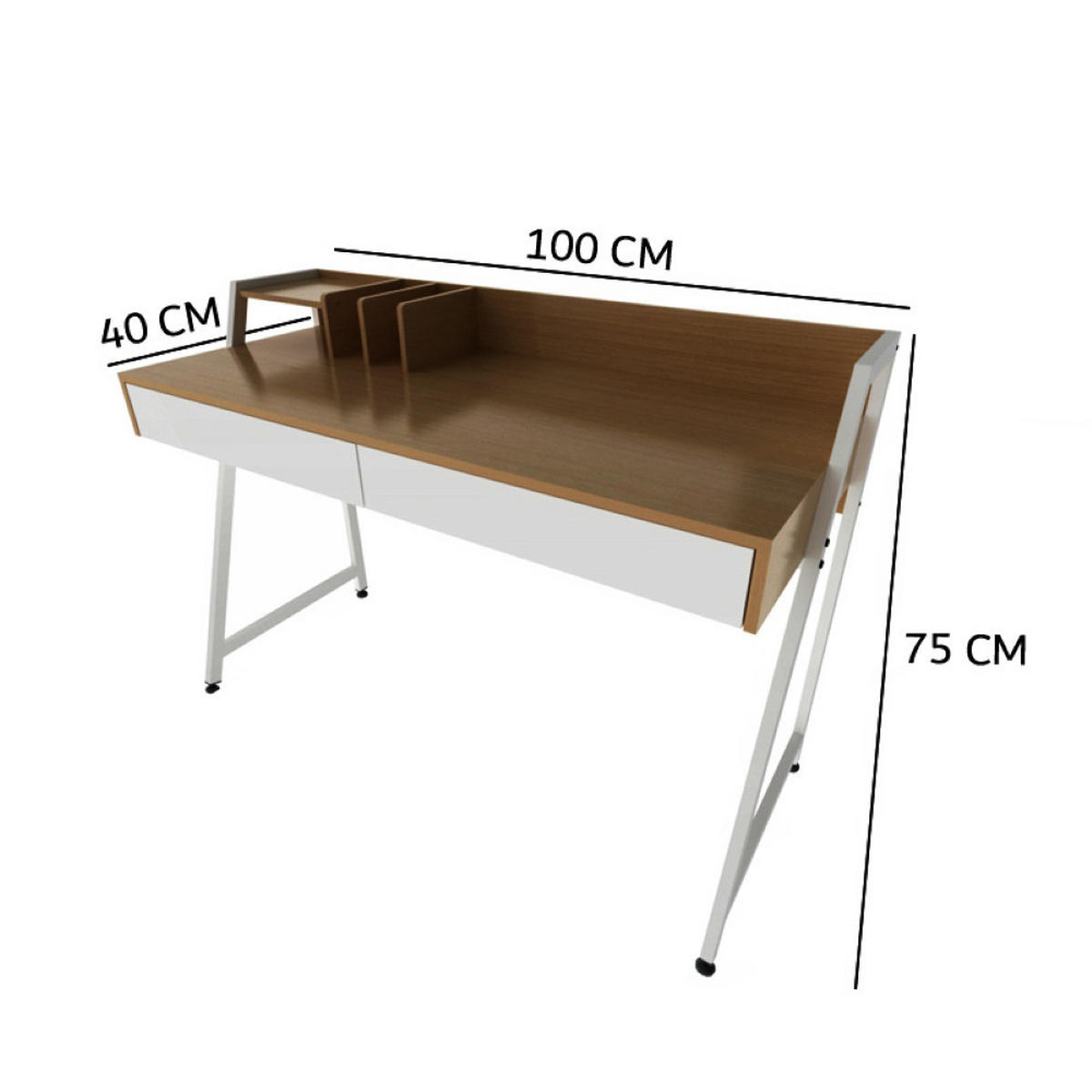 SCHREIBTISCH, braun 100/40/75 cm - Braun, Holzwerkstoff (100/40/75cm) - Rebiko
