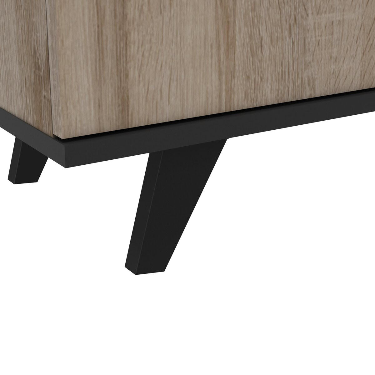 TV-MÖBEL mit 2 Türen und 2 Nischen L151,4 cm - Wayne - Schwarz/Eiche Artisan, Holzwerkstoff (39.3/46.2/151.4cm) - Calicosy