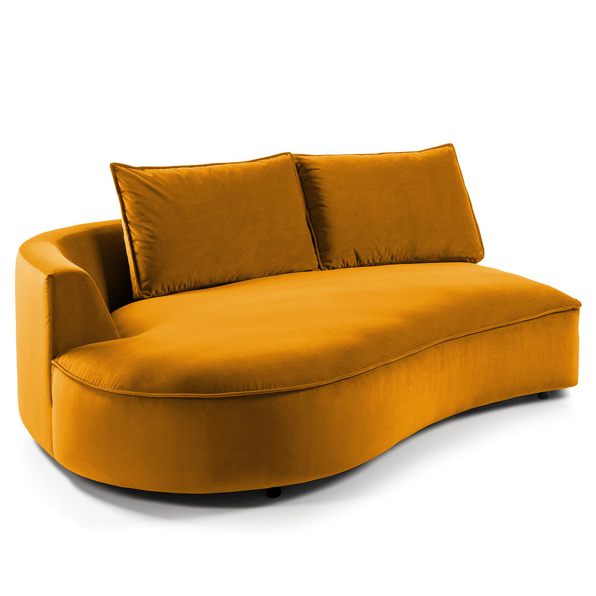 OTTOMANE - modular - Schwarz/Orange, Kunststoff/Textil (196/82/146cm) - home24