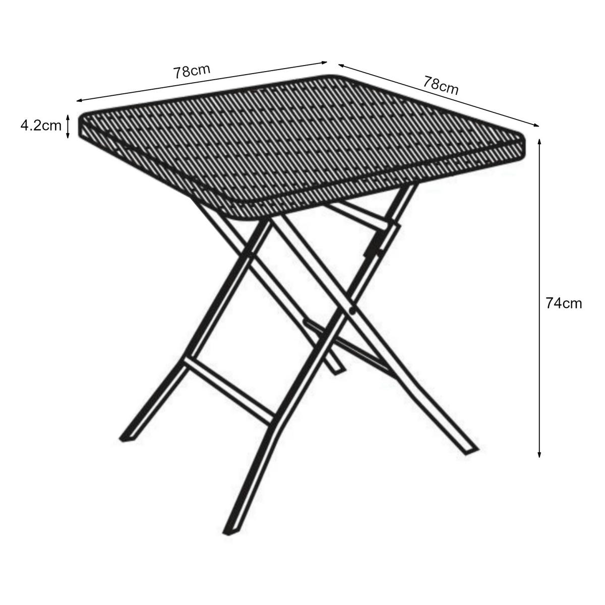 KLAPPTISCH Mark - Schwarz, Kunststoff/Metall (78/78/74cm) - [en.casa]