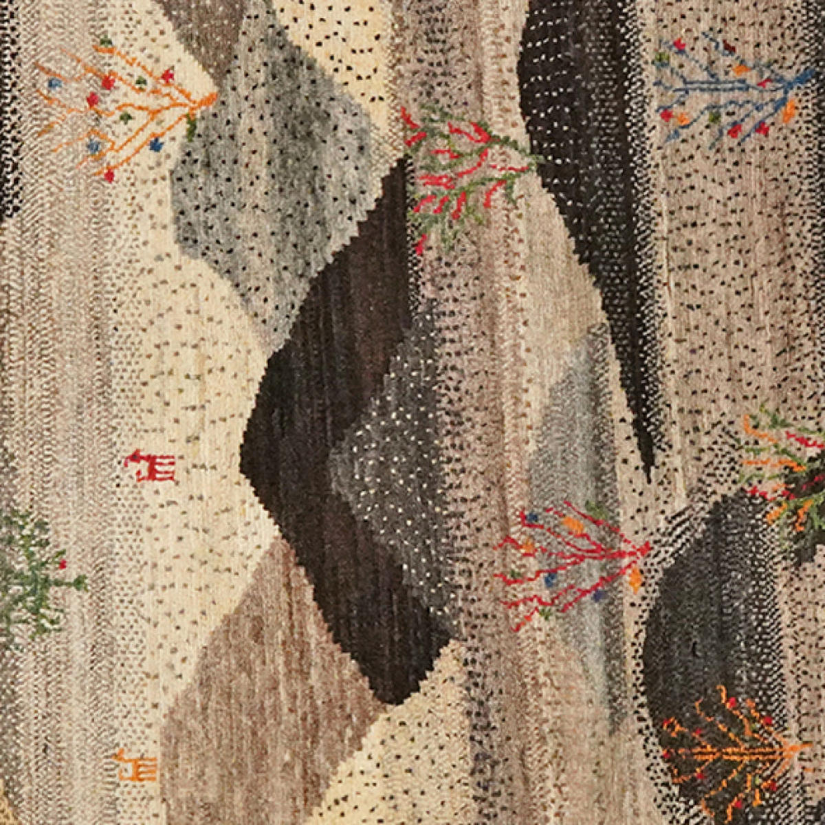 TEPPICH Rizbaf Beige 198/77 cm Schurwolle - Beige, Textil (77/198cm) - Looma