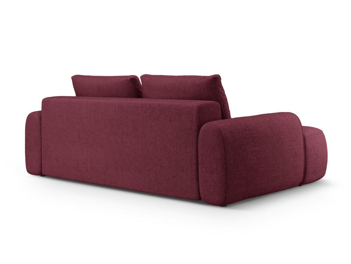 AUSKLAPPBARES-SOFA mit Bettkasten Linz aus strukturiertem Stoff burgundfarben 4 Sitzplätze - Bordeaux, Textil (100/84/250cm) - Cosmopolitan Design