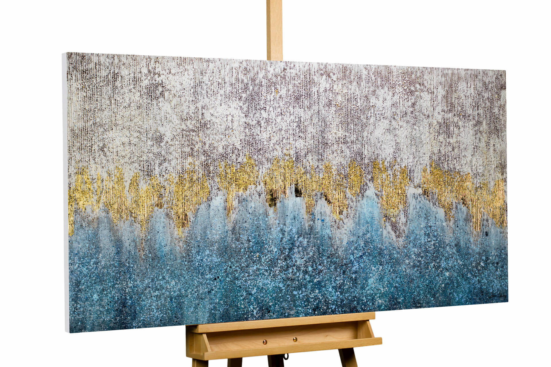 ÖLGEMÄLDE 140/70 cm - Blau/Grau, Holz/Textil (2.52/70cm) - KUNSTLOFT