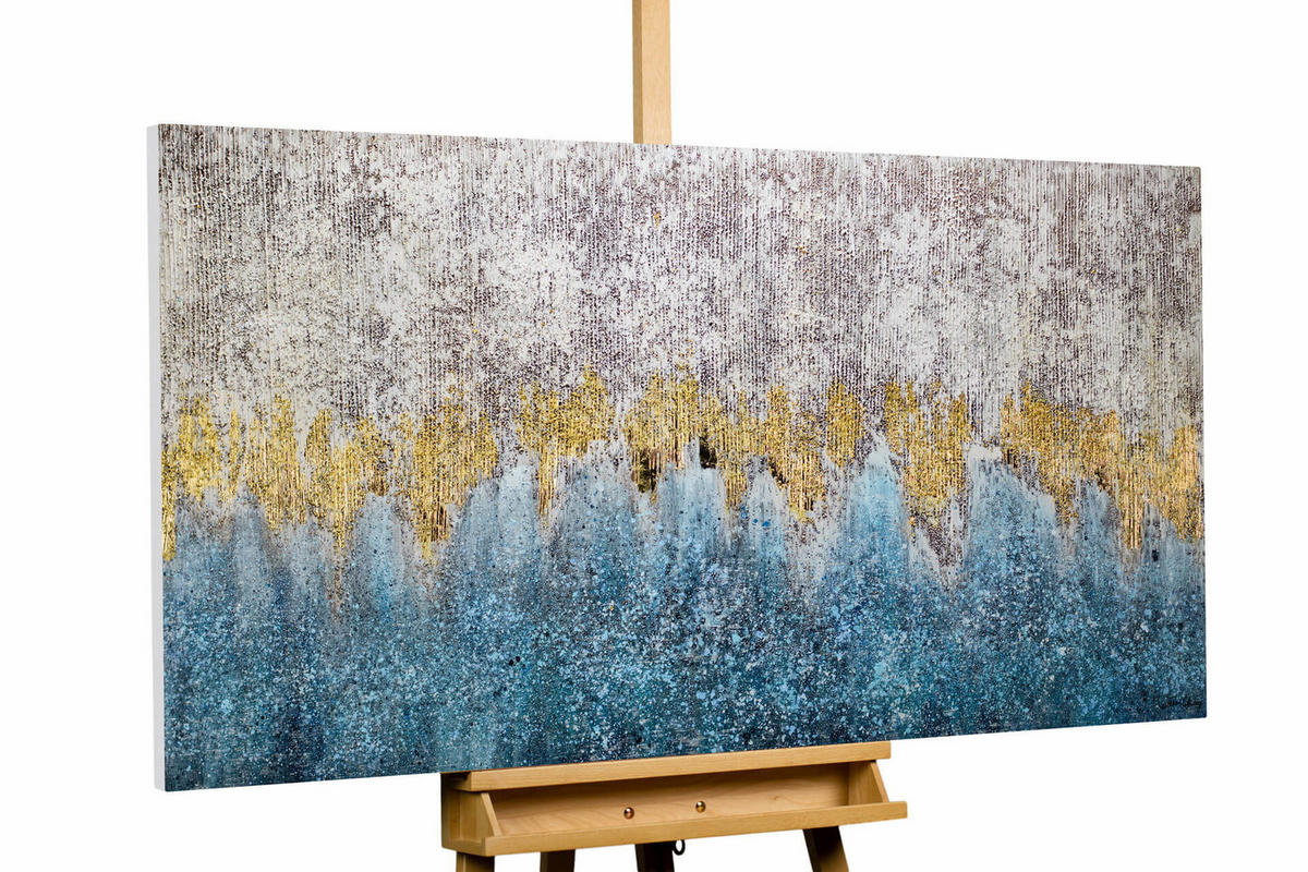 ÖLGEMÄLDE 140/70 cm - Blau/Grau, Holz/Textil (2.52/70cm) - KUNSTLOFT