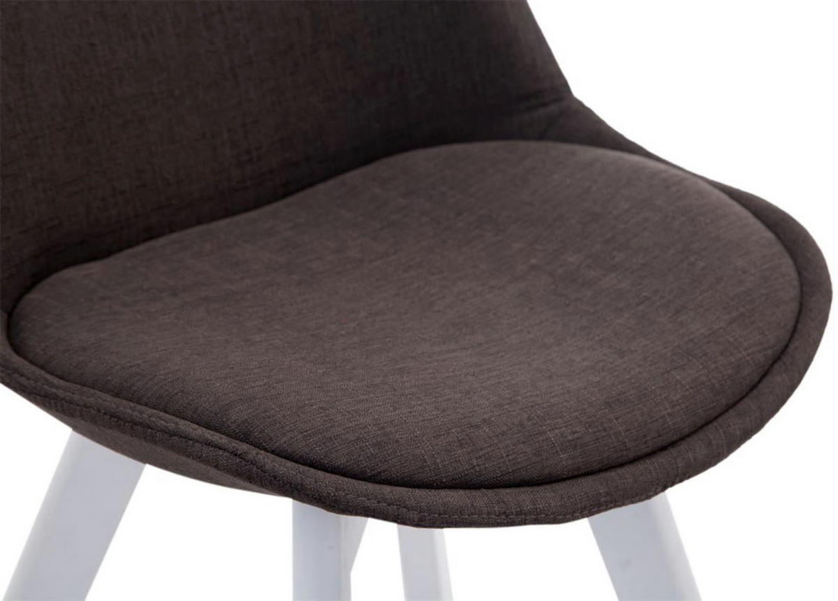 STUHL 4er Set Stoff dunkelgrau - Dunkelgrau/Weiß, Holz/Textil (48/84/55cm) - CLP